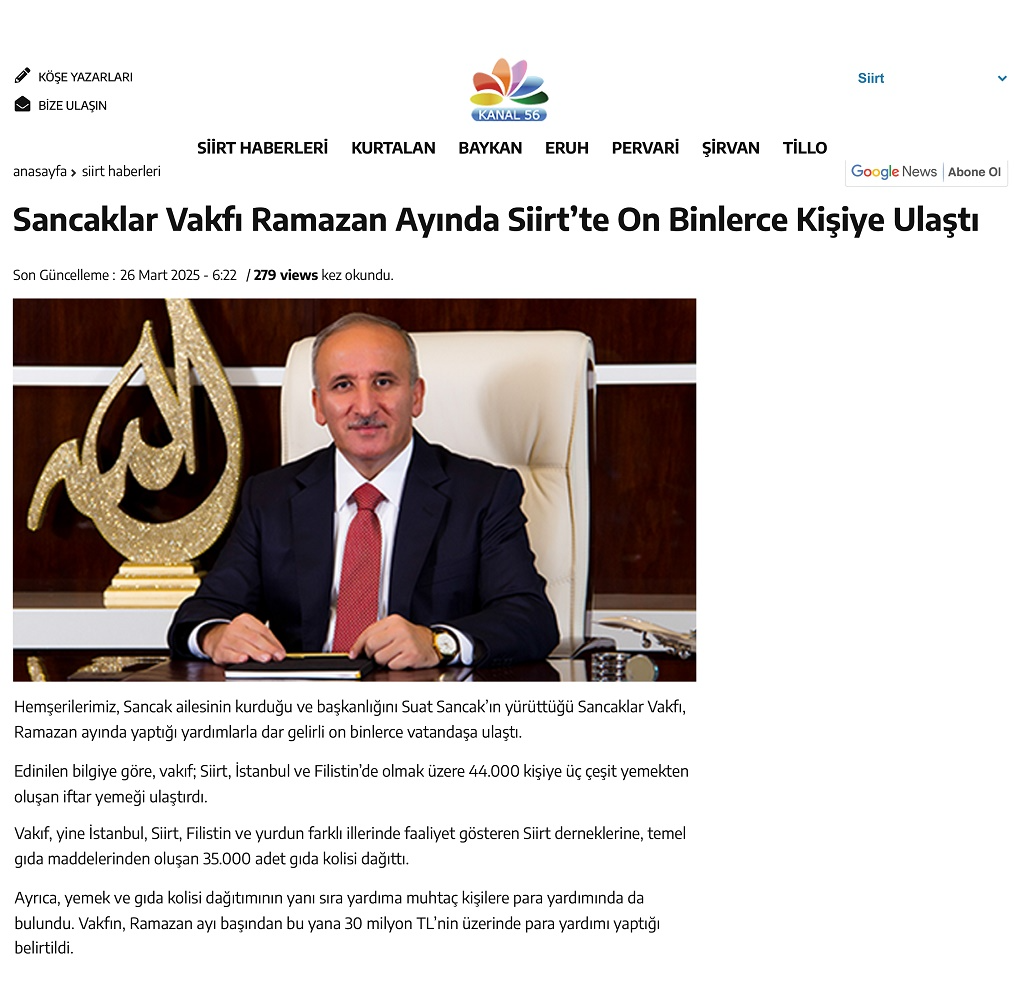 Ramazan Aynda Sancaklar Vakf